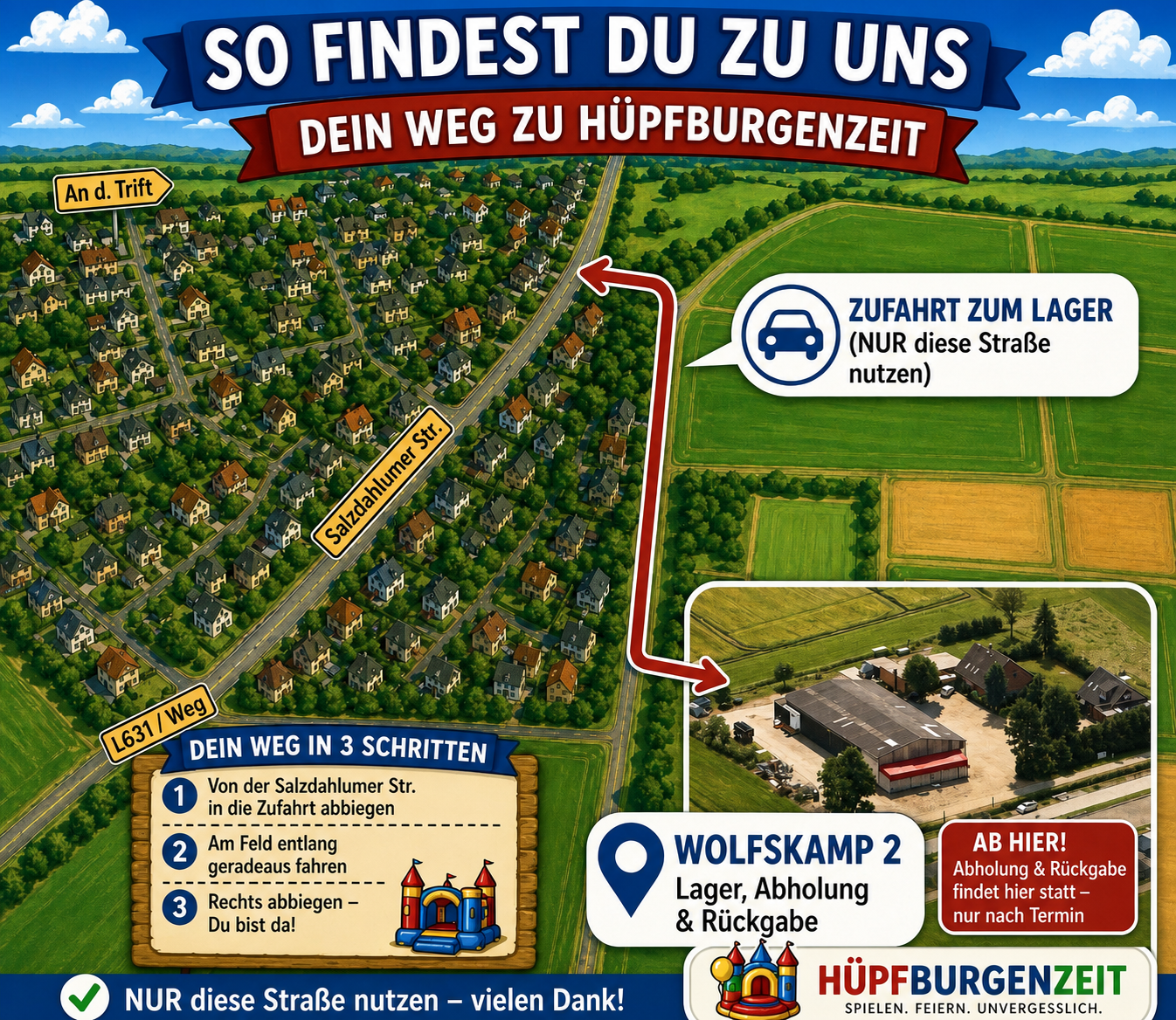 Anfahrtsbeschreibung zum Lager Wolfskamp 2