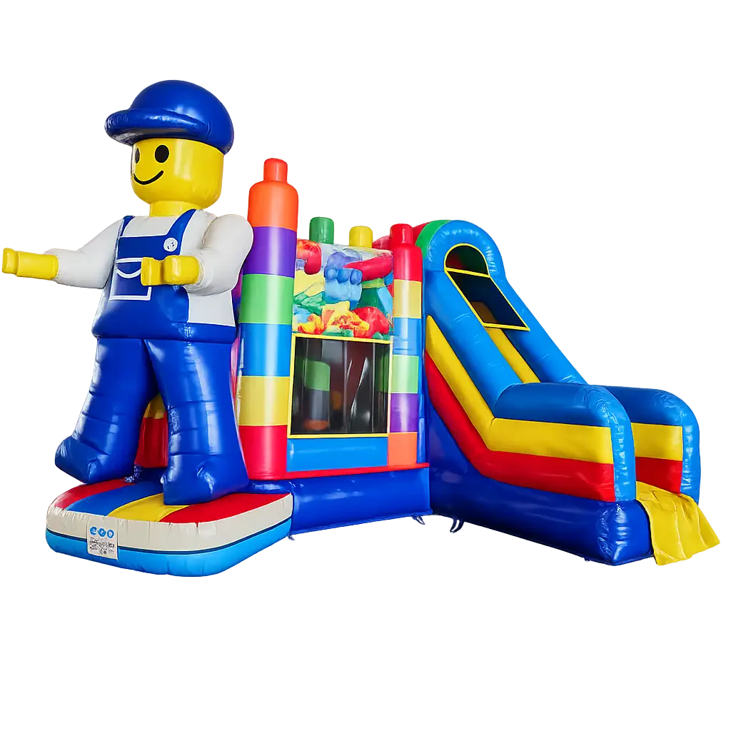 Hire a building-block bouncy castle with slide