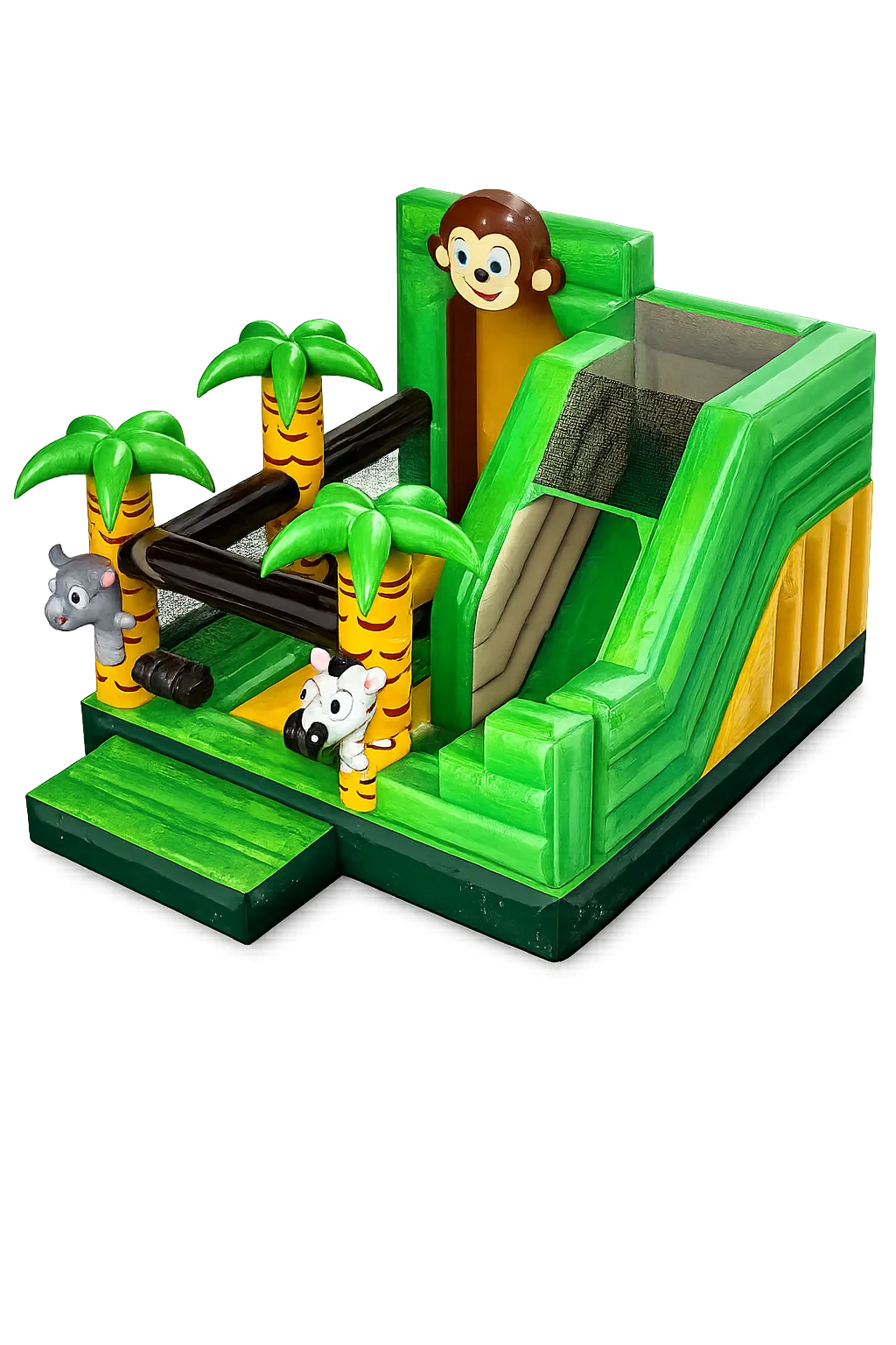 Hire the Jungle Adventure bouncy castle with tall slide