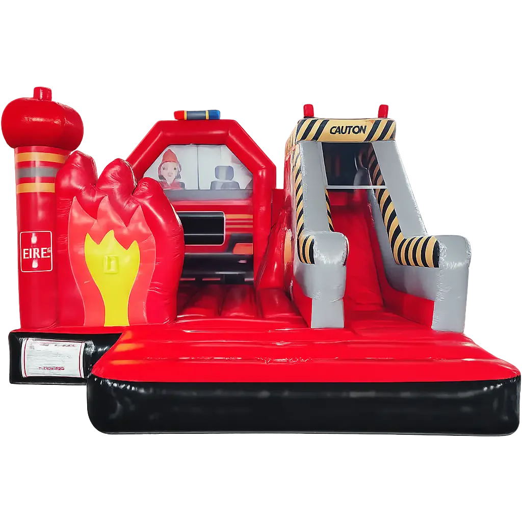 Hire a fire engine bouncy castle with slide
