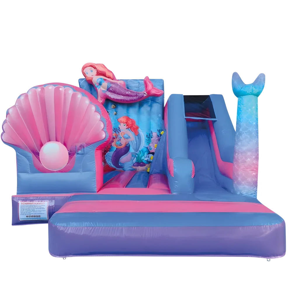 Hire a mermaid bouncy castle with slide