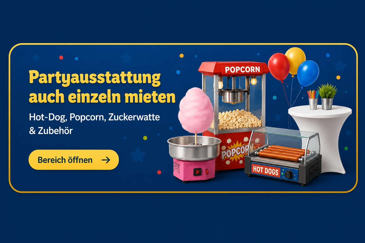 Partyausstattung auch einzeln mieten