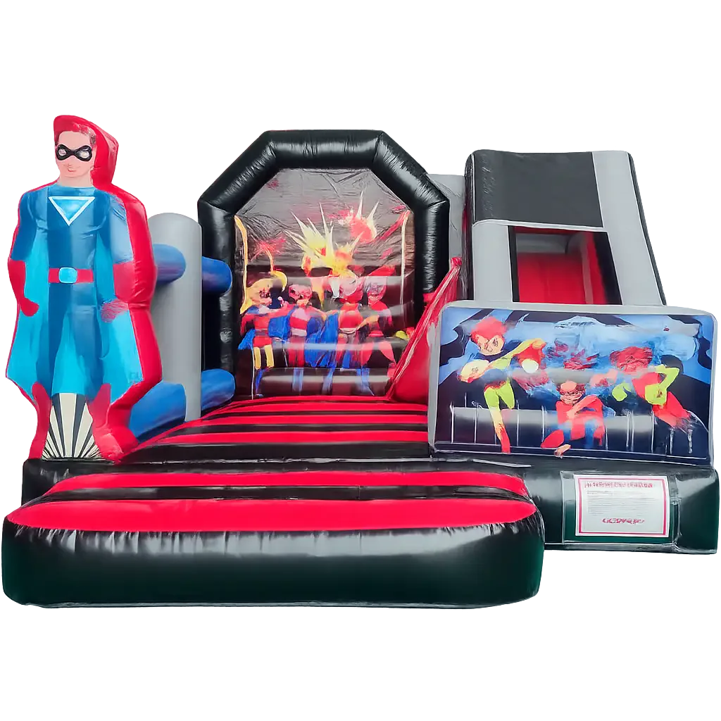 Hire a superhero bouncy castle with slide