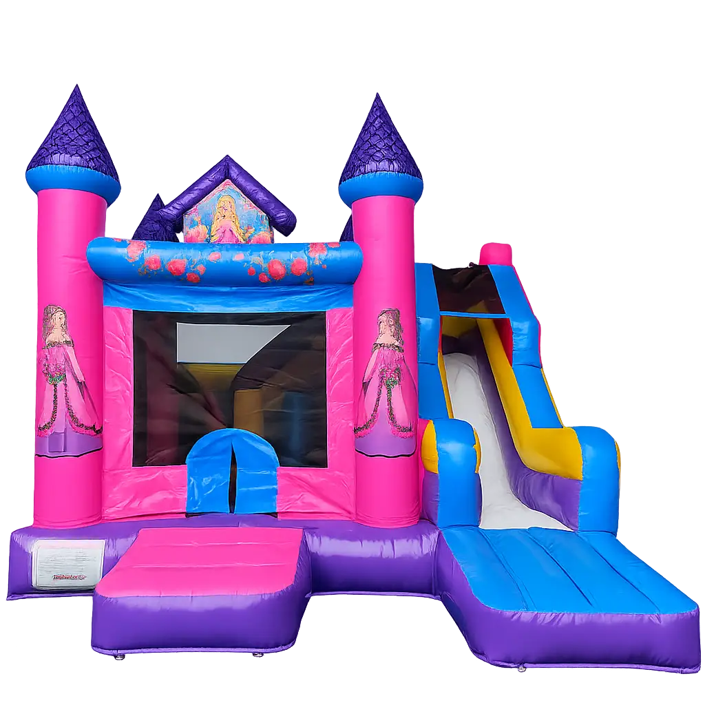 Hüpfburg mieten Braunschweig – Prinzessinnen Schloss rosa mit Rutsche