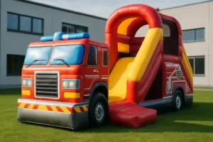 Feuerwehr-Hüpfburg mit Rutsche: Bewertung