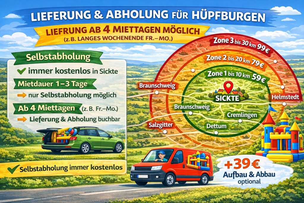 Hüpfburg Lieferung