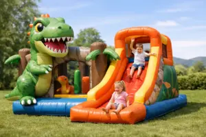 Dinosaurier Hüpfburg mit Rutsche im Test